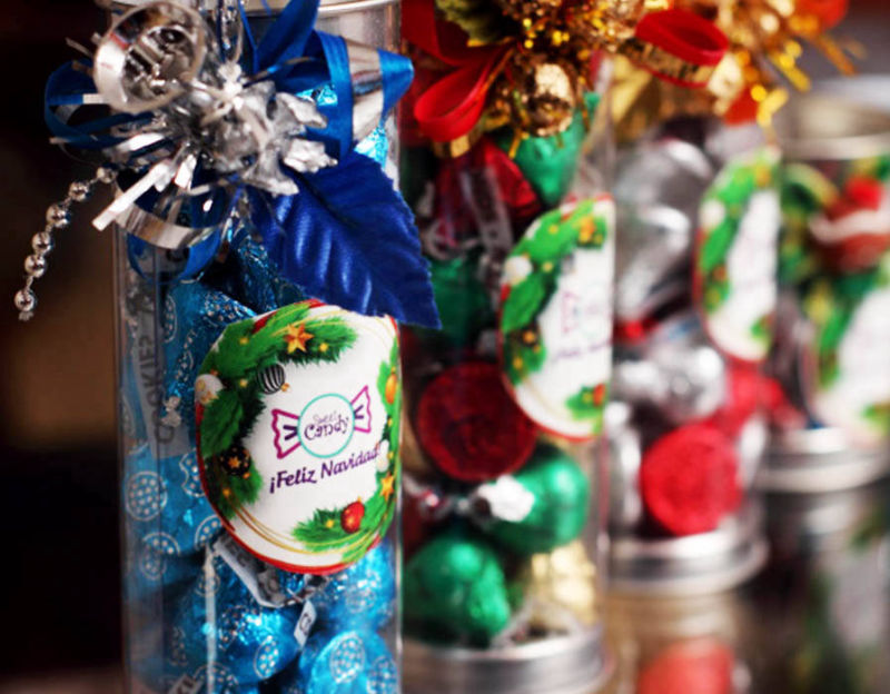 tubos con chocolates
