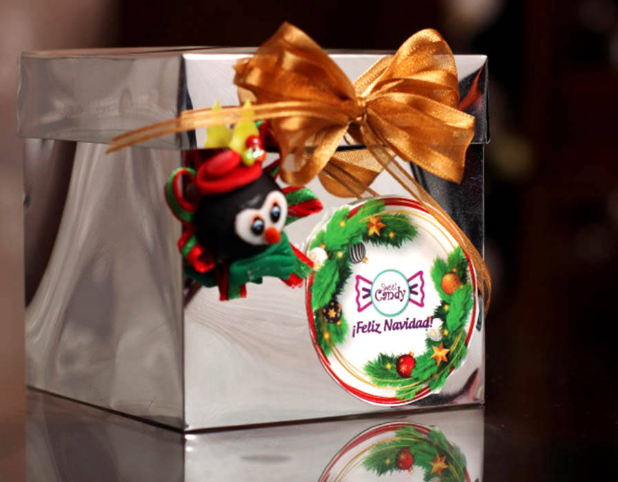 cajita de chocolates para navidad 